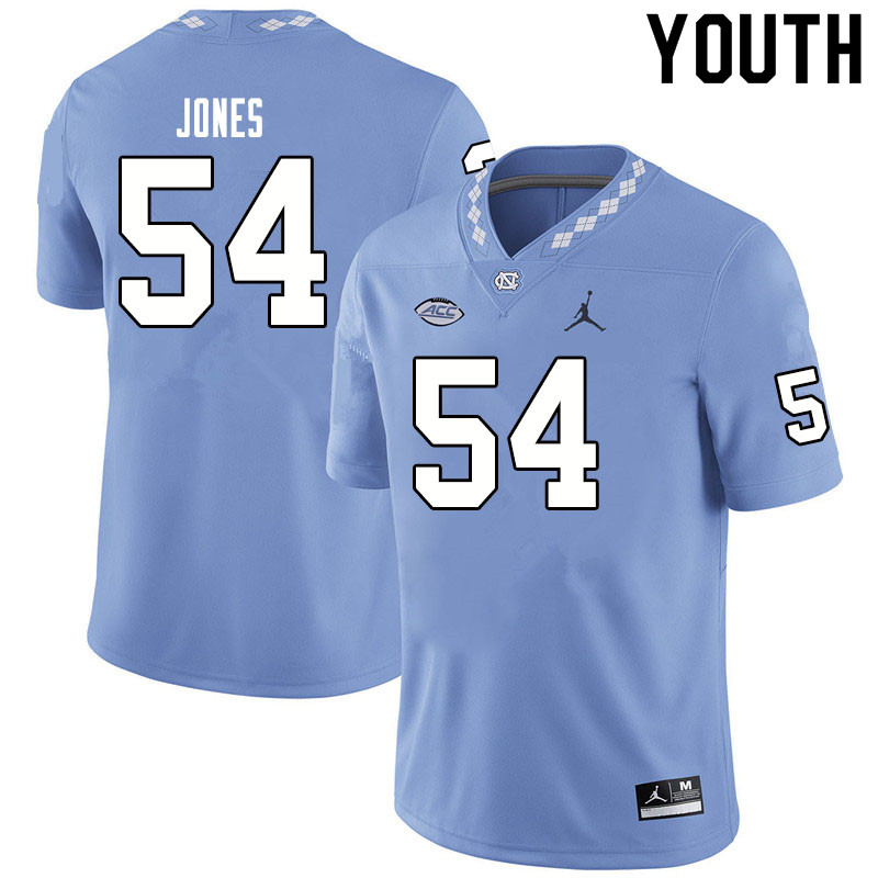 Jordan Brand Youth #54 Avery Jones North Carolina Tar Heels College Football Jerseys Sale-Blue